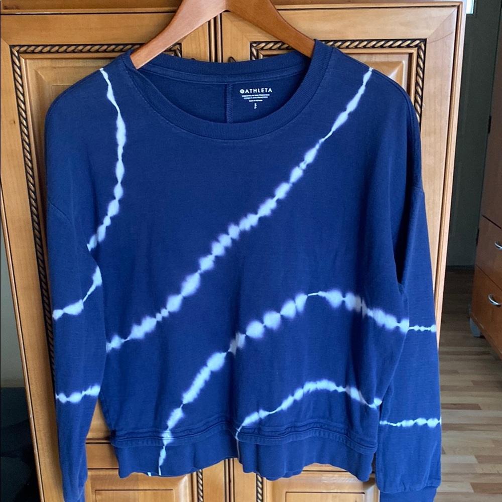 Athleta Navy Tie-Dye Sweatshirt